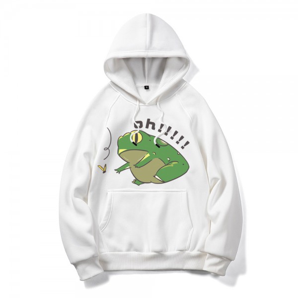 Cross border lovers in autumn and winter of 2020 big DIY garden frog print customized sweater youth loose sweater