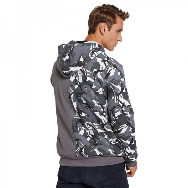 Amazon new sweater men's camouflage Hoodie zipper sweater men's sweater casual men's loose sweater