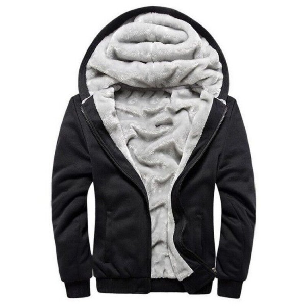 Autumn and winter 2021 new sweater men's thickened Hooded Sweater men's solid color cardigan zipper Plush large size sweater