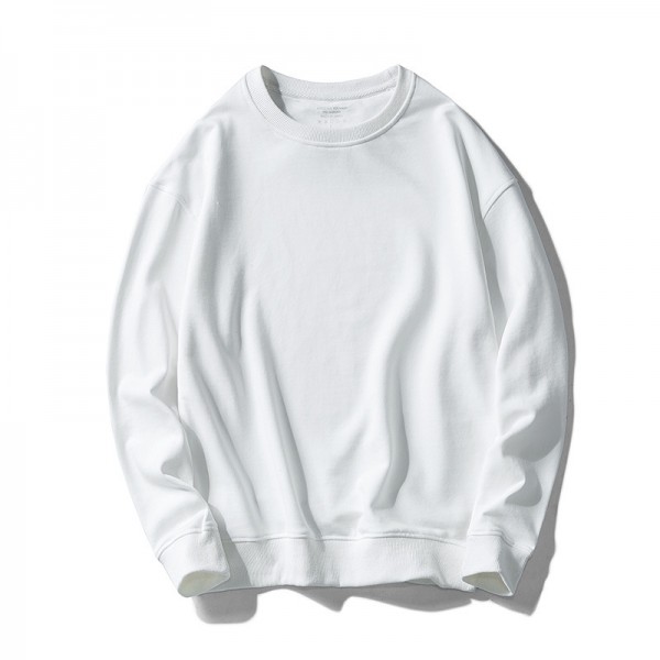 Men's and women's spring and autumn solid color sweater lovers' round neck Pullover simple fashion solid color sweater loose casual class clothes