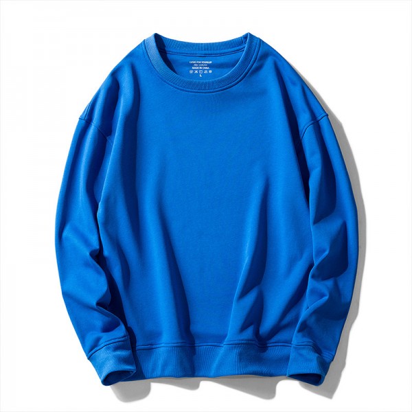 Men's and women's spring and autumn solid color sweater lovers' round neck Pullover simple fashion solid color sweater loose casual class clothes