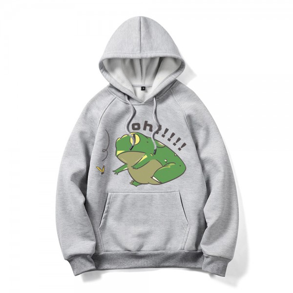 Cross border lovers in autumn and winter of 2020 big DIY garden frog print customized sweater youth loose sweater