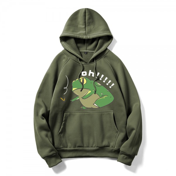 Cross border lovers in autumn and winter of 2020 big DIY garden frog print customized sweater youth loose sweater