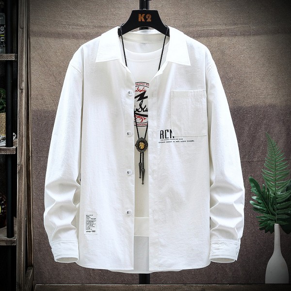 2021 autumn long sleeve shirt men's Korean fashion handsome Komatsu Hara suzerain versatile dress shirt men