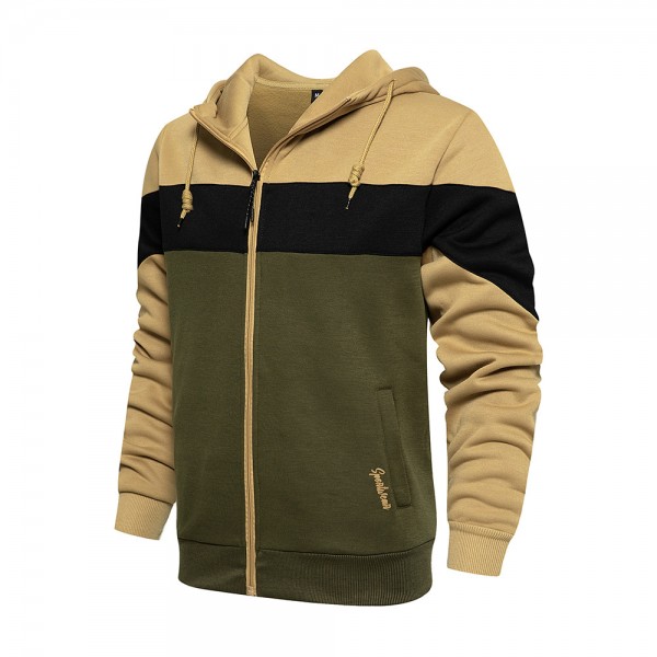 Autumn and winter 2021 Amazon new men's cardigan Color Matching fashion sweater men's and women's Leisure Sports Top
