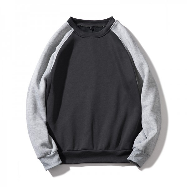 2021 spring and autumn new men's sweater loose color contrast stitching fashion brand top European, American and Japanese round neck men's sweater