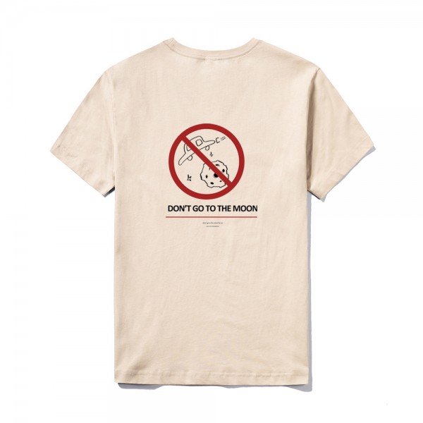 2021 summer Amazon logo custom short sleeve top large round neck solid color don't go to the moon print T-shirt