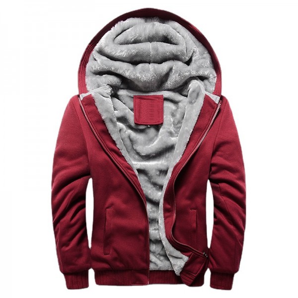 Autumn and winter 2021 new sweater men's thickened Hooded Sweater men's solid color cardigan zipper Plush large size sweater