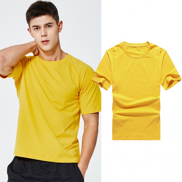 Summer breathable lovers T-shirt solid round neck ...