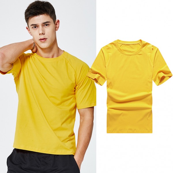 Summer breathable lovers T-shirt solid round neck milk silk comfortable sports running leisure home short sleeve men's wear