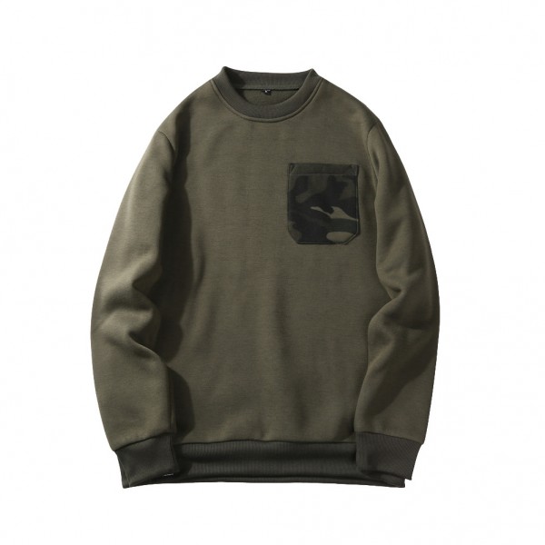 Swish autumn and winter men's camouflage pocket sweater for warmth keeping