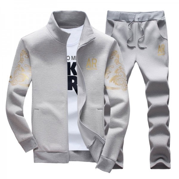 Men's new Korean cardigan in spring and summer of 2019, slim fit and fashionable sportswear, men's suit, leisure sports suit
