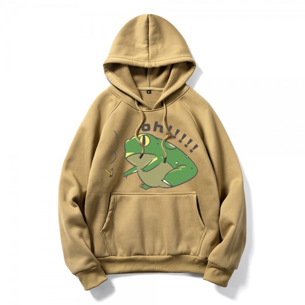 Cross border lovers in autumn and winter of 2020 big DIY garden frog print customized sweater youth loose sweater