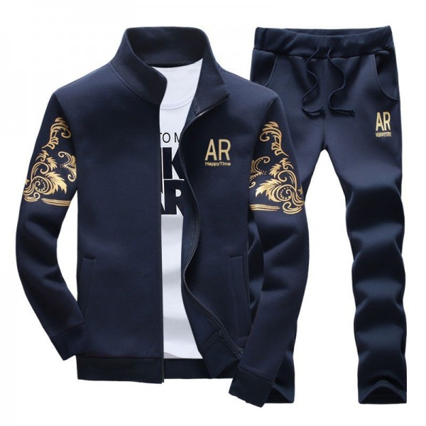Men's new Korean cardigan in spring and summer of 2019, slim fit and fashionable sportswear, men's suit, leisure sports suit