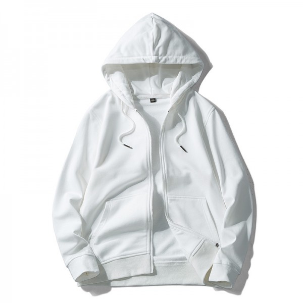 Autumn and winter thin round neck cardigan with cap men's long sleeve customized advertising shirt logo work clothes