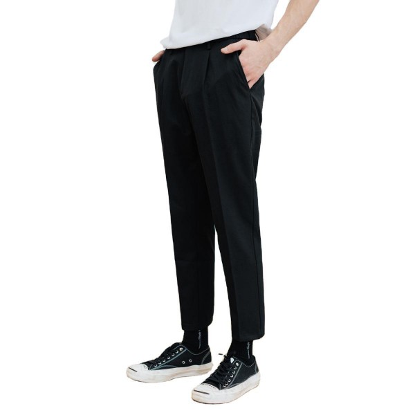 Autumn 2020 new slim solid color pants men's Korean Trend versatile tapered small foot Capri casual pants