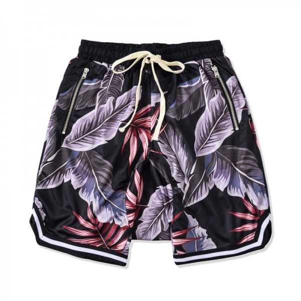 High street hip hop trendy man Kanye Bieber Hawaii fog beach pants hip hop hip hop hip hop loose cut flower shorts