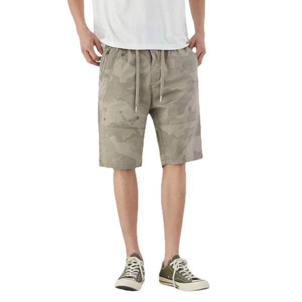 Men's wear 2021 summer new urban loose and breathable waist draw rope camouflage men's casual pants