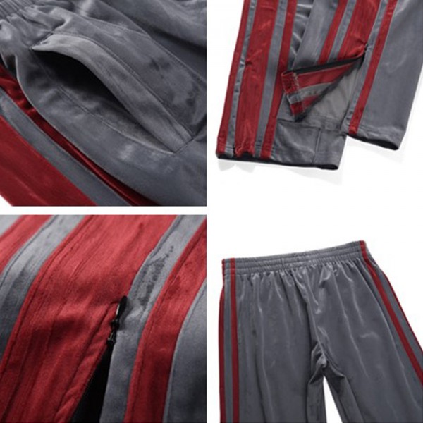 Autumn and winter 2020 new style Meichao Gaojie net red stripe loose suede retro pants, bodyguard pants, versatile casual pants for men