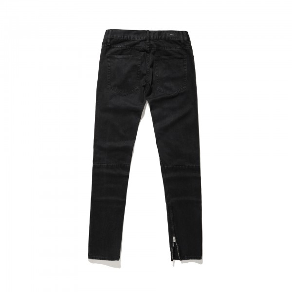 Men's new jeans teenagers' black zipper with holes and big damage