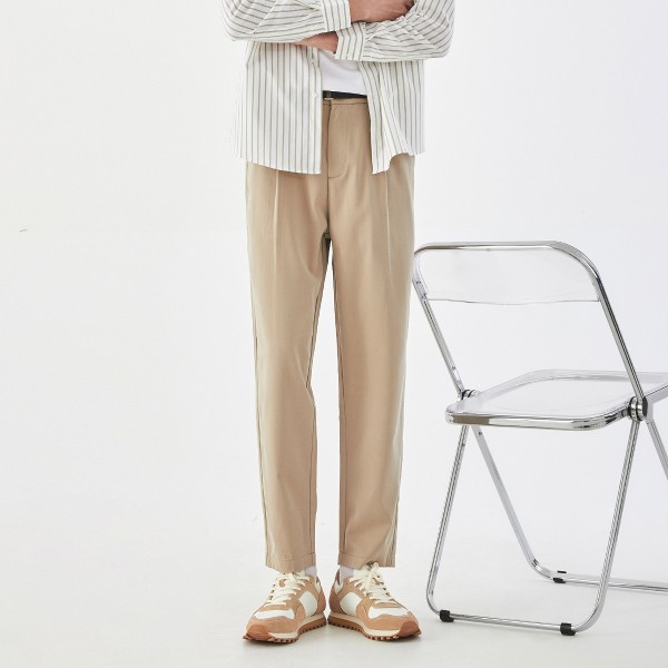 New men's Khaki business casual pants in spring 2021