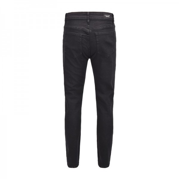 Kanyewest same ins fashion pure black four seasons versatile elastic slim fit small foot high street jeans