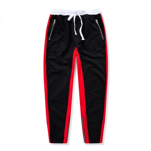 2020 new Kanye Bieber same ins contrast sports leg zipper men's and women's fog style casual pants