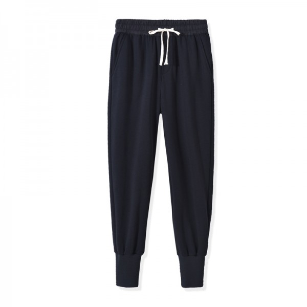 Men's sports pants European and American high street dark ro wind loose cotton terry men's and women's Leggings casual pants