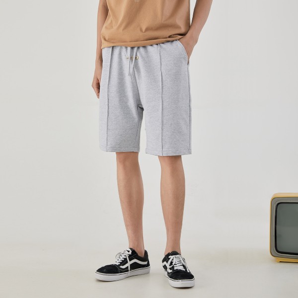 Yizhi men's urban grey sports casual pants men's 2021 summer new thin waistband knitted shorts