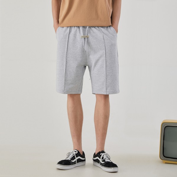 Yizhi men's urban grey sports casual pants men's 2021 summer new thin waistband knitted shorts