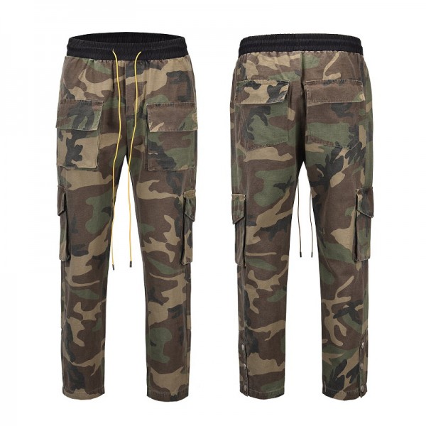 2020 new Bieber same fog high street wash Multi Pocket camouflage pants ins trend overalls men