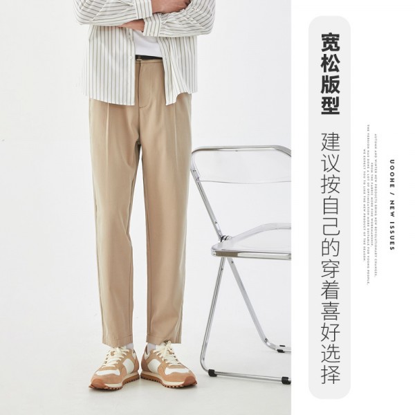 New men's Khaki business casual pants in spring 2021