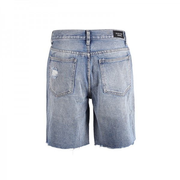 Short jeans Europe and the United States loose hip hop OS knife cut burr denim shorts men's and women's pants casual pants