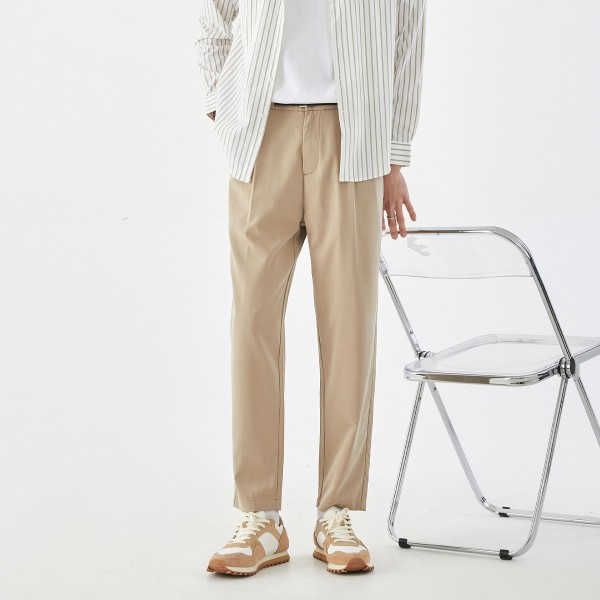 New men's Khaki business casual pants in spring 2021