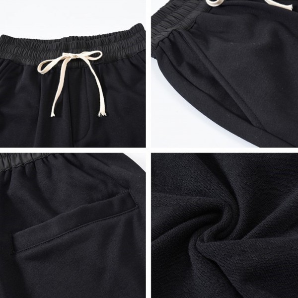 2020 high street dark ro loose Terry Leggings ins trendy men's drawstring versatile casual cotton pants Kan Yetong