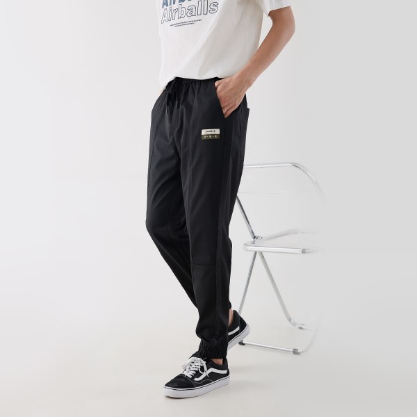Pre sale men's fashion Korean style label printed overalls 2021 Summer Black drawstring Leggings
