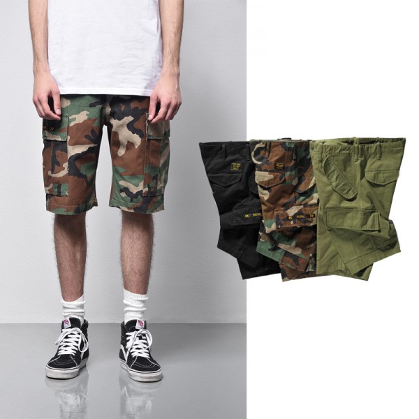 Summer new men's clothing classic military trend wind Multi Pocket camouflage black army green tooling men's shorts