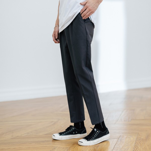 Autumn 2020 new slim solid color pants men's Korean Trend versatile tapered small foot Capri casual pants