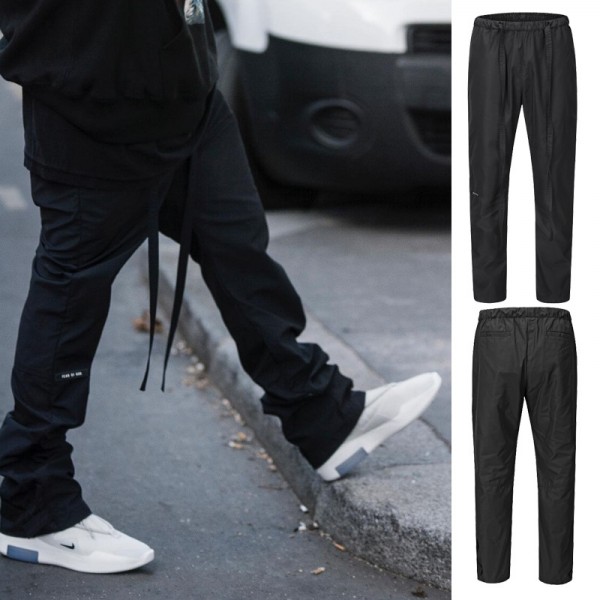 Fog style new Velcro ribbon Jerry daddy sports pants high street loose straight casual pants men's fashion