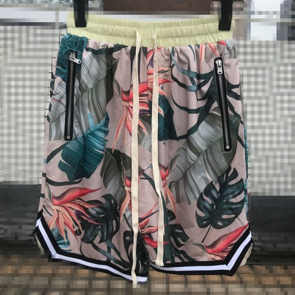 New ins net in summer of 2019 red Kanye Bibo loose hanging crotch baggy pants flower leisure sports basketball shorts for men