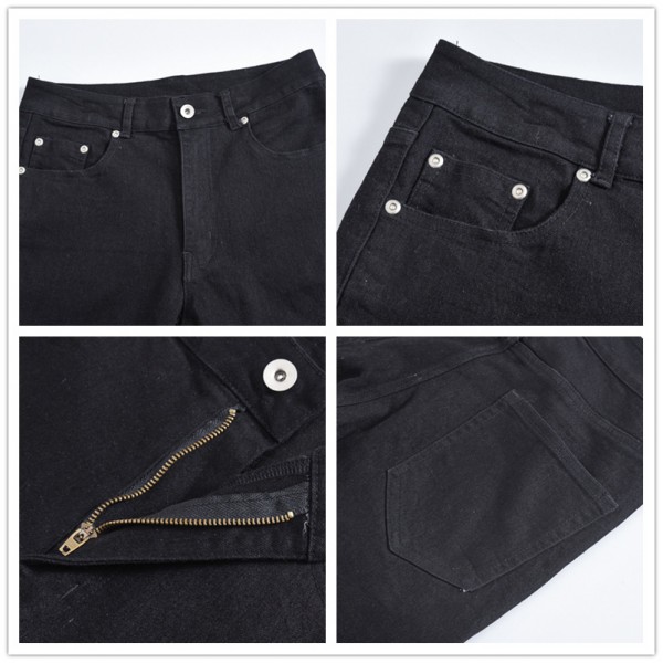 2019 new European and American high street ins trend black versatile jeans men's and women's Kanye slim little leg long pants
