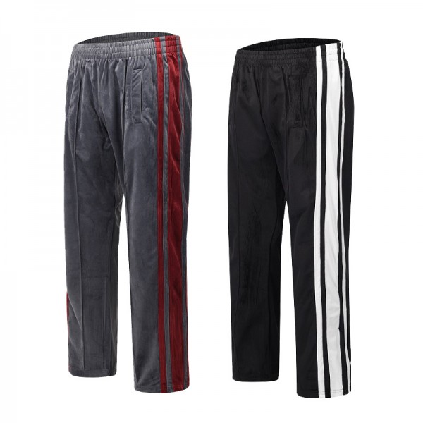 Autumn and winter 2020 new style Meichao Gaojie net red stripe loose suede retro pants, bodyguard pants, versatile casual pants for men