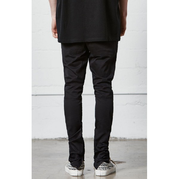 Bibo's same 2017 new product looks like fog black soul pants leg inside zipper slim fit casual pants for men