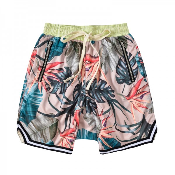 High street hip hop trendy man Kanye Bieber Hawaii fog beach pants hip hop hip hop hip hop loose cut flower shorts