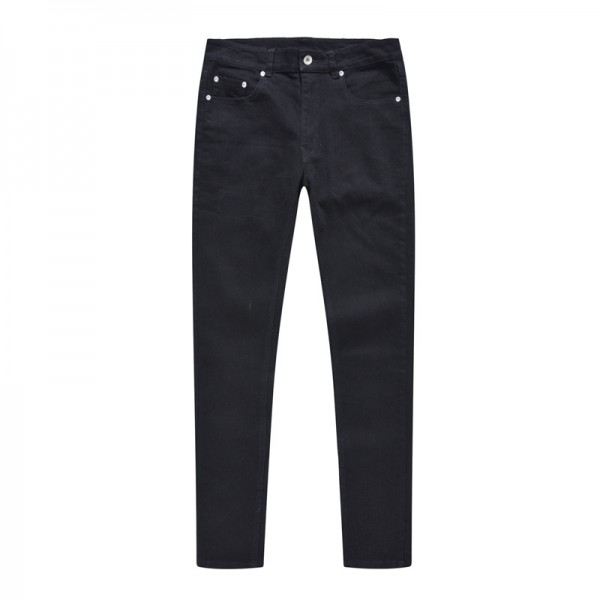 Kanye European and American high street style black basic versatile Slim small foot washed jeans ins trendy men's