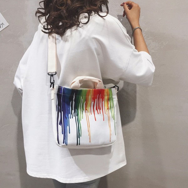 2021 new Korean Canvas Shoulder Bag splash proof printing Tote Bag high capacity student class bag