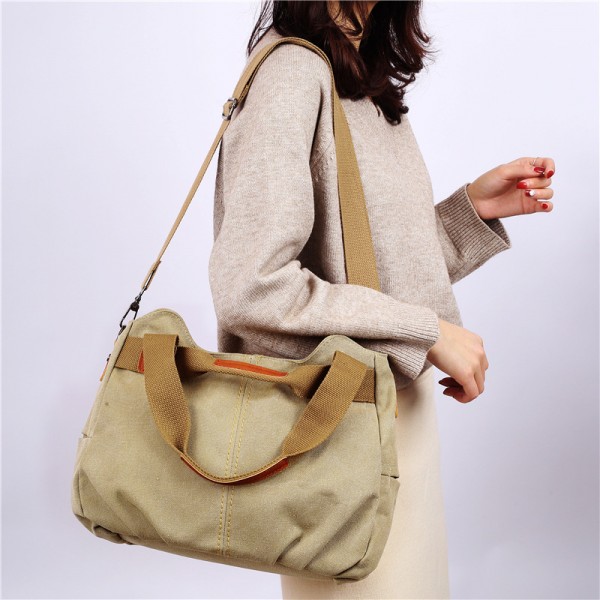 Cross border 2019 creative canvas one shoulder women's bag large capacity leisure portable Messenger Bag Light CUSTOM TOTE BAG