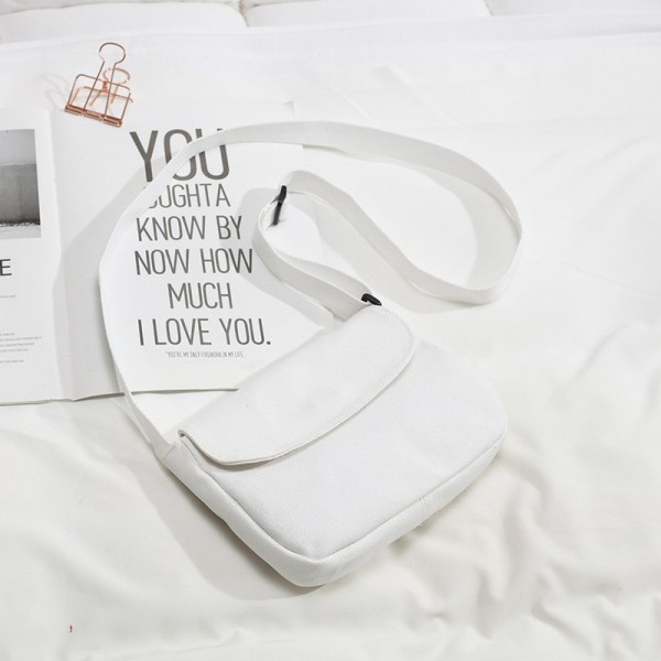 Ins solid color canvas bag literature and art small fresh Japanese soft girl ulzzang cross bag girl student one shoulder small square bag