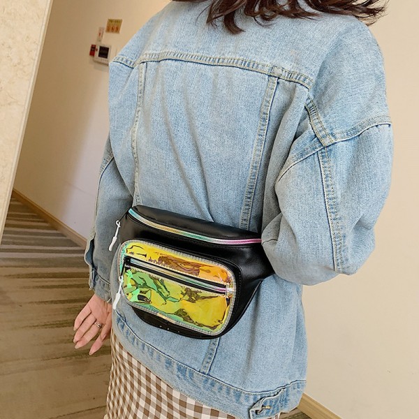 Women's new spring 2020 ins personalized women's laser messenger bag functional chest bag waist bag