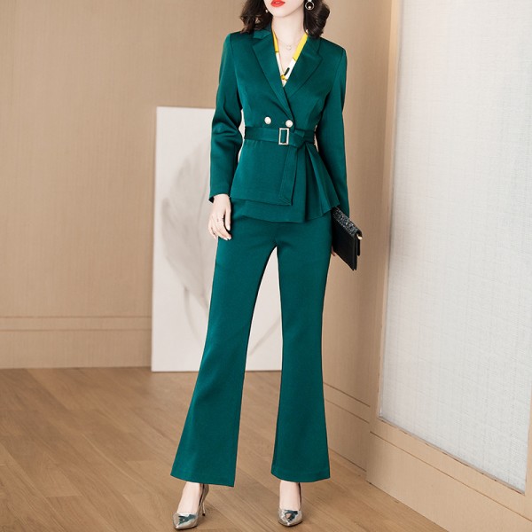 1940108-2021 early spring new fashion temperament show thin commuter ol professional suit two piece suit women 